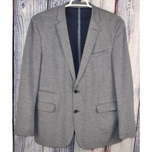 Travelsmith 44R Gray 2 Button Sport Coat Blazer Jacket Shell 100% Cotton